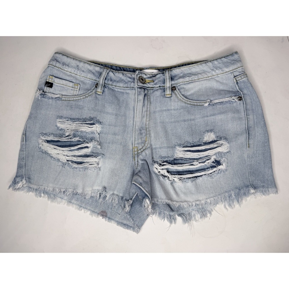 KanCan Cutoff Jean Shorts Women's Size 11 Blue Denim Distressed Festival